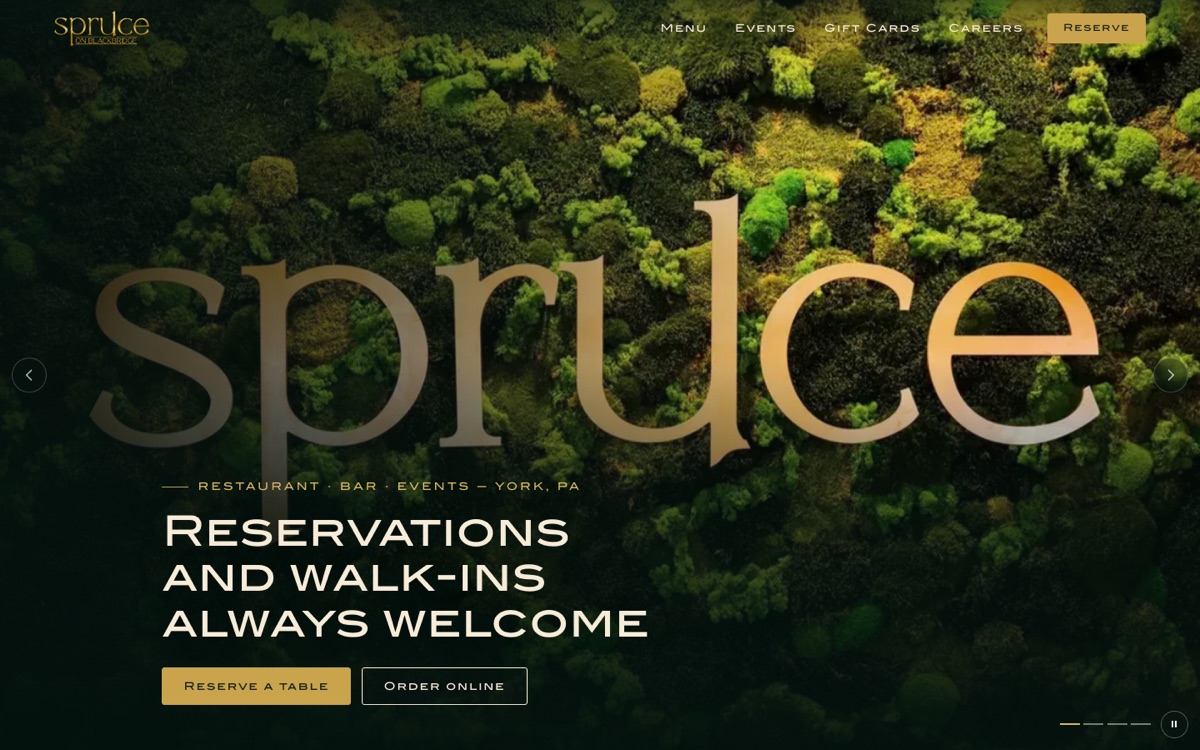 Spruce on Blackbridge homepage on a laptop
